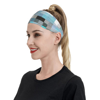 Αφηρημένο μωσαϊκό Squares Sweatband Μαλακό Bike Sweat Headbands για γυναίκες Ανδρικά Headwrap Head Sweat Bandage Yoga Hair Sweat Sweat Band