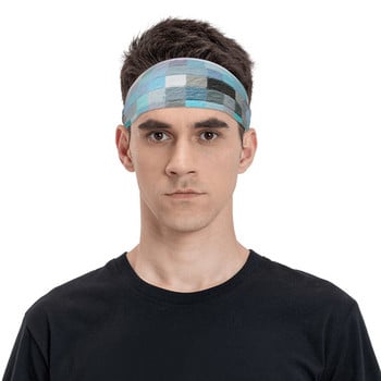 Αφηρημένο μωσαϊκό Squares Sweatband Μαλακό Bike Sweat Headbands για γυναίκες Ανδρικά Headwrap Head Sweat Bandage Yoga Hair Sweat Sweat Band