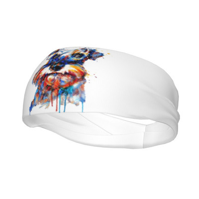 Šnaucerio galvutė Akvarelė Šuo Moterų Prakaito juostelė Prakaito juosta Elastinė Joga Sportinė Plaukų Juostos Prakaito Tvarsčiai Sporto sauga