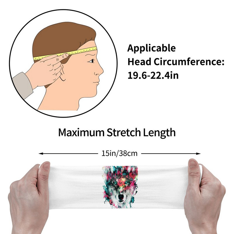 Wolf Watercolor Animal Wild Női izzadságpánt Izzasztó fejpánt Rugalmasságnövelő edzés Tenisz Fitness Hajpánt Fej izzasztószalagok