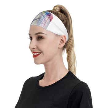 Rainbow Unicorn Watercolor Sport Safety Sweatbands за Unisex Еластични потни ленти за глава Фитнес зала Превръзка за пот на главата Коса Потни ленти