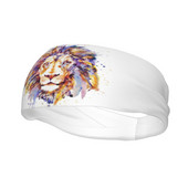 Liūto galvos akvarelės gyvūnų sportinės saugos juostelės, skirtos Unisex Minkštos prakaito galvos juostos Galvos prakaito tvarsčiai Galvos apvyniojimas plaukams prakaito juosta