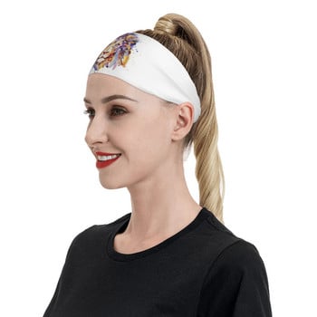 Ακουαρέλα Lion Head Animal Sport Safety Sweatbands for Unisex Soft Sweat Head Sweat Bandages Headwrap Hair Sweat Sweatband