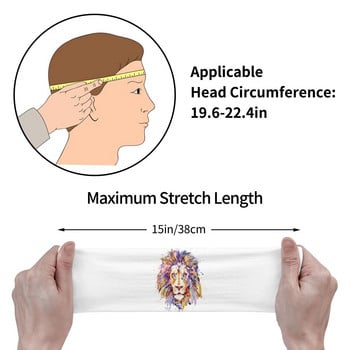 Ακουαρέλα Lion Head Animal Sport Safety Sweatbands for Unisex Soft Sweat Head Sweat Bandages Headwrap Hair Sweat Sweatband