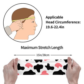 Бели, черни, розови кравешки петна лента за пот Еластични спортни ленти за глава за пот за жени Превръзка за глава Превръзка за коса Джогинг Йога лента за измиване на пот