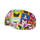 Bulldog francez Câine Femei Bărbați Bandă pentru transpirație Bandă elastică Elastică Bicicletă Alergare Banda de păr Animal Articole pentru acoperirea capului Siguranță sportivă