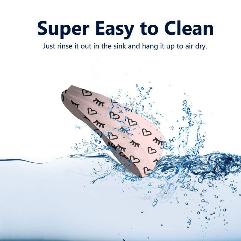 Širdies blakstienų rožinė bėgimo juostelė, skirta unisex poliesterio prakaito galvos juostoms Sporto salės fitneso plaukų tvarsčiai neslystantys prakaito prausikliai