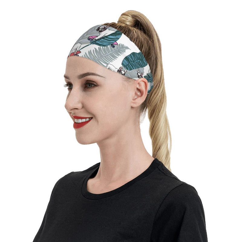 Benzine pentru transpirație pentru câini buldog francez Benzi pentru transpirație pentru antrenament pentru antrenament Crăciun pentru cap Bandaj pentru păr de animale Gym Fitness Yoga Banda de transpirație pentru păr