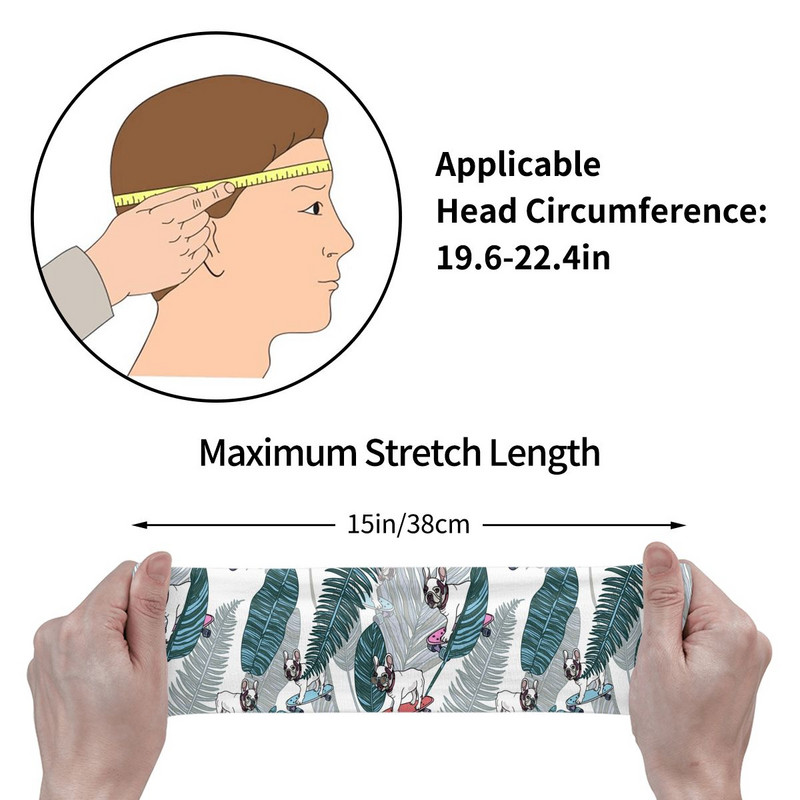 Benzine pentru transpirație pentru câini buldog francez Benzi pentru transpirație pentru antrenament pentru antrenament Crăciun pentru cap Bandaj pentru păr de animale Gym Fitness Yoga Banda de transpirație pentru păr