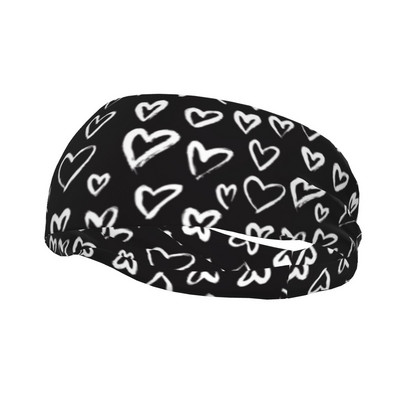 Hearts Ink Bandă pentru sport Bandaj pentru transpirație Banda de păr Banda pentru transpirație pentru alergare Yoga Siguranță sportivă pentru femei