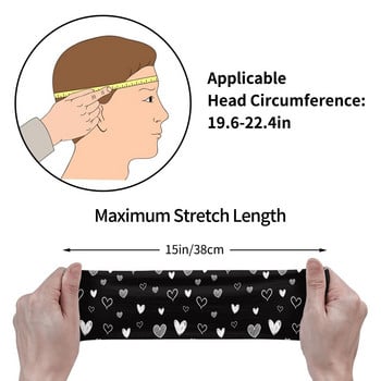 Сърдечни драскулки Sweatband Разтягащи се тренировъчни ленти за изпотяване за унисекс шапки Превръзка за коса Фитнес зала Фитнес Йога Ленти за пот за коса