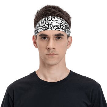 Μοντέρνο Alien Doodle Sweat Headband Sweat Bandage Hair Band Yoga Running Sweatband Αθλητική ασφάλεια για γυναίκες Άνδρες