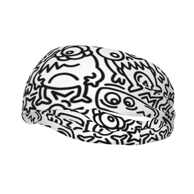 Šiuolaikinio ateivių papuošto piešinio modelio prakaito galvos juosta, prakaito tvarsliava, plaukų juosta Joga, bėgimo juosta, sportinė sauga moterims, vyrams