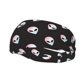 Alien Face Sportinė galvos juosta Plaukų juosta Joga Krepšinis Bėgimas Sportinis Prakaito dirželis Sportinė sauga moterims