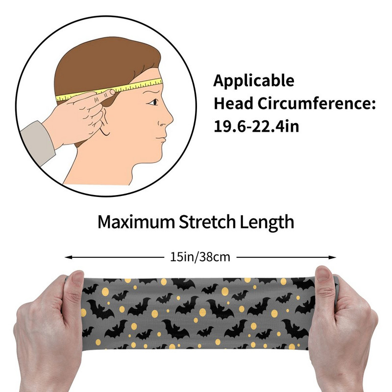 Black Bats Yellow Moons higipaelad laiad sportlikud peapaelad Unisex peakatetele.