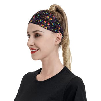 Rainbow Jellyfish And Shells Sweatbands Elastic Running Sweat Headbands Headwear Hair Bandage Tennis Gym Fitness Sweat Wash Band