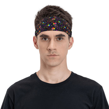 Rainbow Jellyfish And Shells Sweatbands Elastic Running Sweat Headbands Headwear Hair Bandage Tennis Gym Fitness Sweat Wash Band