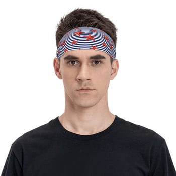 Sea Stars Морска звезда Nautical Sweatband Широка атлетична лента за пот за глава Потни превръзки за глава Тенис Фитнес зала Фитнес Ленти за пот за коса