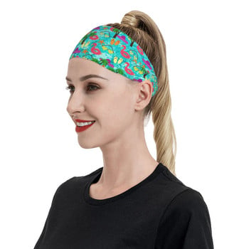 Summer Beach Tropical Collage Outdoor Sports Sweatbands Sweat Headbands Gym Fitness Yoga Head Sweat Bandage Sweat Wash Bands