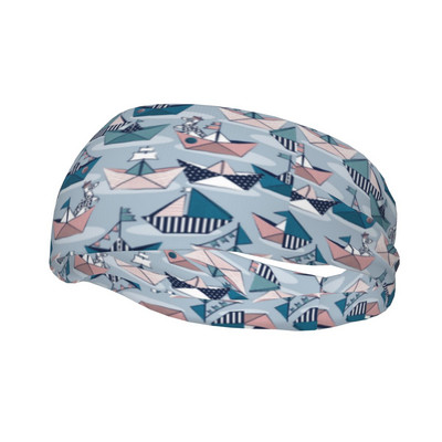 Kutya origami vitorlások dalmát izzadságpánt Stretch futás izzasztó fejpántok fejfedő fej izzadságkötés Tenisz edzőterem hajpánt