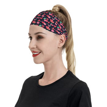 Cherry Shrimp Barb Sweatband Wide Bike Cycling Sweat Bands за жени, мъже, противоплъзгаща превръзка за коса, джогинг, йога, тюрбан за коса