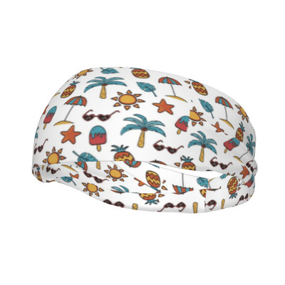 Vasaros paplūdimio rašto prakaito juostos Minkštos bėgimo prakaito galvos juostos, galvos apvyniojančios galvos prakaito tvarsčiai treniruoklių salė Fitneso jogos prakaito prausimosi juostos