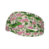 Lotus Flowers Pattern Moterų prakaito juostelė Prakaito juostelė Stretch Teniso Gym Plaukų juostelės Galvos Prakaito juostos
