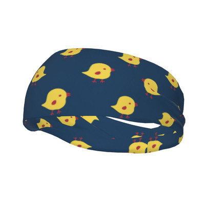 Cartoon Yellow Chicks prakaito galvos juosta galvos apdangalas Plaukų juosta Joga Krepšinis Bėgimas Sportas Prakaito juostelė Sportinė sauga moterims