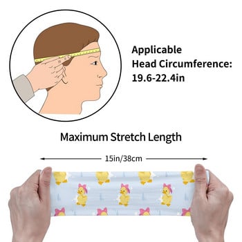 Sweet Little Duck Pattern Cartoon Women Sweatband Пот Лента за глава Неплъзгаща се Джог Баскетбол Лента за коса Лента за пот Превръзка