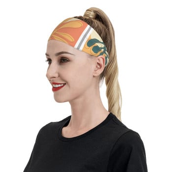 Σκανδιναβικός Henri Matisse Style Sports Sweatbands Γεωμετρικά φύκια Stretch Sweat Headbands Gym Yoga Hair Bandage Hair Sweat Band