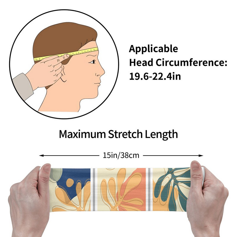 Nordic Henri Matisse Style Sport Apsauginės Prakaito Juostos Geometrinės Dumblių Tamprios Prakaito Juostos Gimnastika Joga Plaukų Tvarsčiai Plaukai Prakaito juosta