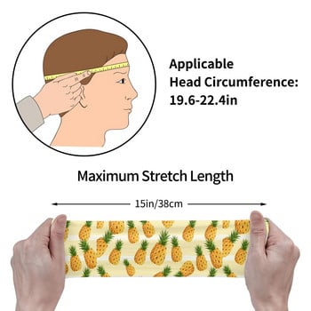 Pineapple Men Sweatband Sports Headband Stretch Γιόγκα Μπάσκετ Τρέξιμο Αθλητισμός Κορδέλα μαλλιών Φρούτα ιδρώτα κεφαλής