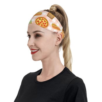 Fast Food Sweatbands Sweat Headbands για γυναίκες Ανδρικά Tortilla Pizza Hamburger Donut Παγωτό Επίδεσμοι μαλλιών Γιόγκα Hairband