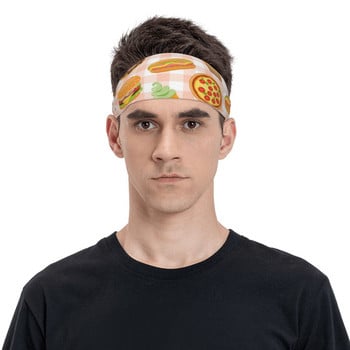 Fast Food Sweatbands Sweat Headbands για γυναίκες Ανδρικά Tortilla Pizza Hamburger Donut Παγωτό Επίδεσμοι μαλλιών Γιόγκα Hairband