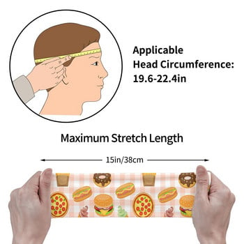 Fast Food Sweatbands Sweat Headbands για γυναίκες Ανδρικά Tortilla Pizza Hamburger Donut Παγωτό Επίδεσμοι μαλλιών Γιόγκα Hairband