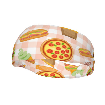 Greito maisto prakaito juostelės Prakaito juostelės moterims Vyrams Tortilla Pica Hamburger Donut Ledai Plaukų tvarsčiai Joga plaukų juosta