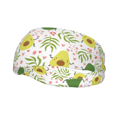 Happy Avocado Bike Cycling Sweatbands Avocados Lover Soft Sweat Headband Tennis Fitness Hair Bandages Headwear Hair Sweat Band
