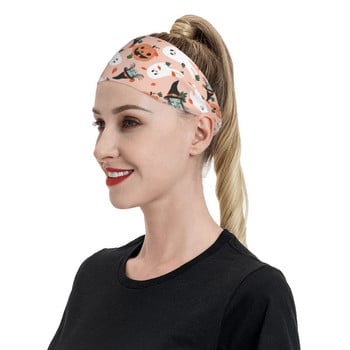 Halloween Sports Headband Επίδεσμος κολοκύθα φάντασμα μάγισσα κινούμενα σχέδια μπάντες για τα μαλλιά Γιόγκα τρέξιμο Sweatband Αθλητική ασφάλεια για γυναίκες