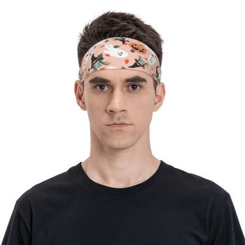 Halloween Sports Headband Επίδεσμος κολοκύθα φάντασμα μάγισσα κινούμενα σχέδια μπάντες για τα μαλλιά Γιόγκα τρέξιμο Sweatband Αθλητική ασφάλεια για γυναίκες