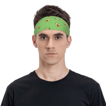 Πράσινο αβοκάντο καρτούν Ζώνες κεφαλής Stretch Sweat Headband for Unisex Headwear Hair Bandage Tennis Gym Fitness Hair Sweat Bands