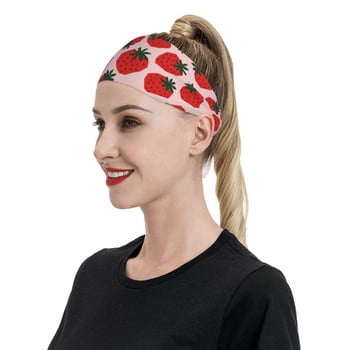 Strawberry Sweatband Απαλοί ιδρώτας για τρέξιμο για Unisex Αντιολισθητικός ιδρώτας επίδεσμοι κεφαλής φρούτων Gym Fitness Yoga Hair Turban