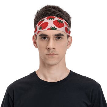 Strawberry Sweatband Απαλοί ιδρώτας για τρέξιμο για Unisex Αντιολισθητικός ιδρώτας επίδεσμοι κεφαλής φρούτων Gym Fitness Yoga Hair Turban