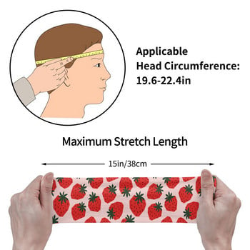 Strawberry Sweatband Απαλοί ιδρώτας για τρέξιμο για Unisex Αντιολισθητικός ιδρώτας επίδεσμοι κεφαλής φρούτων Gym Fitness Yoga Hair Turban