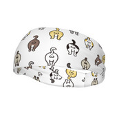 Kačių prakaito juostos Stretch Trenir Prakaito galvos juosta, skirta Unisex galvos apdangalams Gyvūnų plaukų tvarsčiai treniruoklių salė Fitneso jogos plaukams prakaito juostos