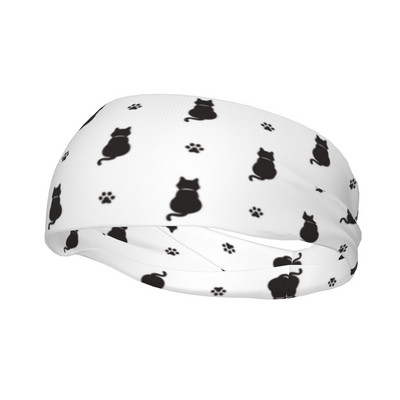 Kass Loom Käpp Naiste Higipael Peapael Stretch Elastne Jooga Korvpall Jooks Sport Juuksepaelad Peakatted Spordiohutus