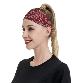 Cherry Sweat Headband Headwrap Fruit Hair Band Workout Tennis Fitness Sweatband Sports Safety for Women Men