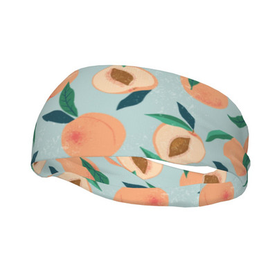 Persikų treniruotės prakaito juostelės, skirtos unisex vaisiams, minkštos prakaito galvos juostos Teniso treniruoklių salė Fitneso galvos prakaito tvarsčiai Galvos apvyniojimas plaukams turbanas