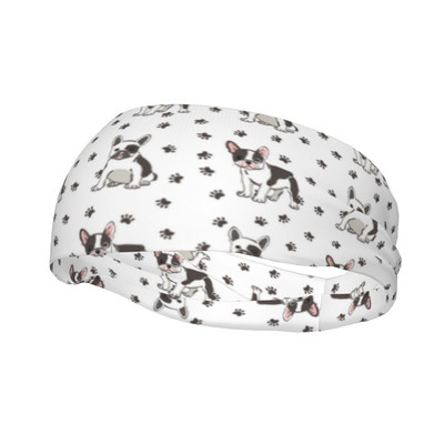 Prancūzų buldogas, šuo, moterys, vyriškos lyties juostos, galvos juostos Stretch, fitnesas, sportinės plaukų juostos, gyvūnų galvos, prakaitas, sportinė sauga