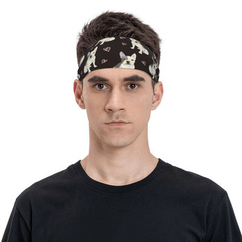 Γαλλικό μπουλντόγκ για τρέξιμο για γυναίκες Άνδρες Ζώο ελαστικό ιδρώτα Ζώες κεφαλής γυμναστικής γυμναστικής επίδεσμος μαλλιών Headwrap Hairband