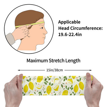 Lemon Flower Sweatband Wide Bike Cycling Sweat Headbands for Women Headwrap Fruit Floral Hair Bandage Yoga Hair Sweat Bandage